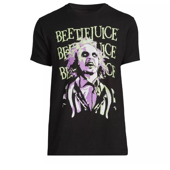 Beetlejuice Men's Graphic Tee with Short Sleeves, Size Large (42-44), Black - Picture 4 of 5